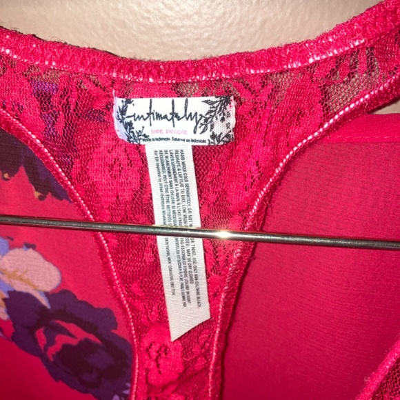 Free People  Floral Sheer Top Blouse with Attached Bodysuit - Picture 4 of 6